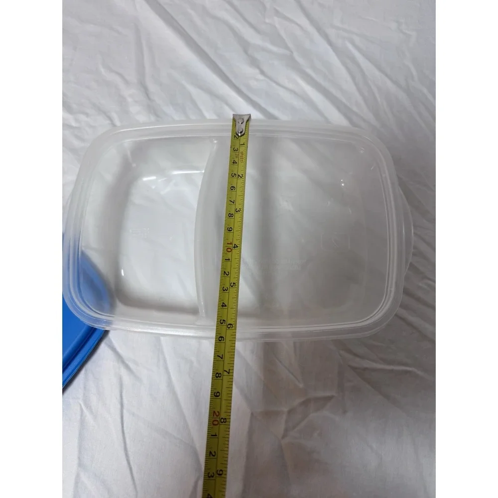 Rubbermaid TakeAlongs Blue Lid Divided Container 832A-1 3.7 Cups Vintage Plastic